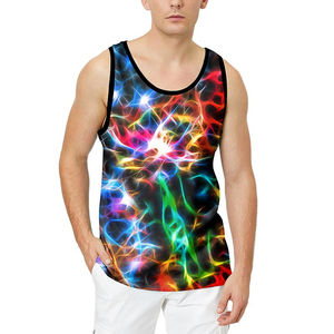 Débardeur à séchage rapide personnalisé Dye Sublimation Partout Impression Streetwear Débardeur sans manches imprimé graphique pour hommes personnalisés - Product Image 4
