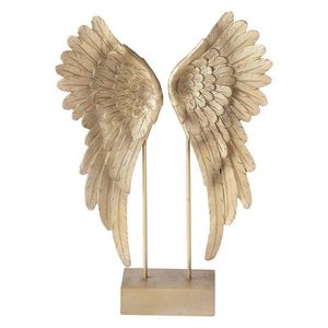 Diseño de alas, mesa con acabado dorado, Metal Marden decorativo, pieza de exhibición para sala de estar, dormitorio, decoración del hogar - Product Image 1