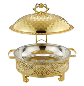 Réchaud moderne en cuivre avec couvercle en verre doté d'un bouton décoratif, pieds ornés de couleur cuivre disponibles en vente en gros - Product Image 5