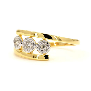 แหวนเพชรทรงคลัสเตอร์ ดีไซน์หรูหราทันสมัย สีทอง เหมาะสำหรับเป็นของขวัญหมั้นและงานแต่งงานสำหรับเธอ - Product Image 4