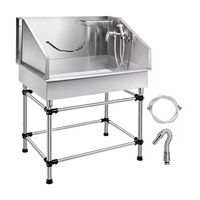 Baignoire de toilettage électrique en acier inoxydable avec drainage pour le toilettage professionnel des animaux de compagnie