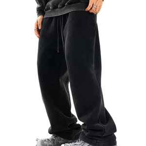 Mid Waist Oversize <b>Casual</b> Wide Leg Canvas Pants <b>Men's</b> <b>Trousers</b> Sweat <b>Linen</b> Custom Pant Flared Track Baggy Waterproof Breathable - Product Image 2