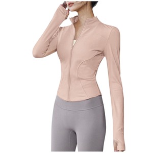 Custom Breathable Spandex Nylon Plus Size <b>Yoga</b> Top Ladies Fitness <b>Jackets</b> High Quality Lightweight Fitness Wear Gym - Product Image 2