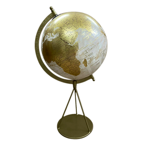 Globo de metal decorativo de estilo antiguo con soporte para fines educativos e ideas de decoración interior vintage con temática de viaje - Product Image 4