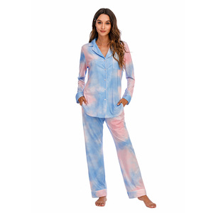 Ensemble de Pyjama en Coton pour Femme, Tendance, 2 Pièces, Manches Longues et Pantalon Long, Vêtement de Nuit ou d'Intérieur Fin, Doux et Frais pour l'Été - Product Image 3