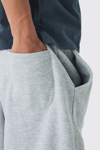 Pantalon de survêtement gris en coton pour homme, taille élastique avec cordon de serrage, logo brodé sur la jambe droite, joggers décontractés pour l'automne - Product Image 2