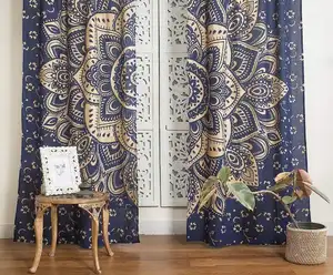 Popular Handicrafts Indian Hippie Bohemian Beautiful Passion Ombre Color Mandala Door and Window Curtain Panels at Wholesale OEM