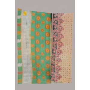 Indian Vintage Kantha <b>Quilt</b> Hand-Stitched Reversible Bed Cover Throw Bedspread for Home or Hotel Cotton Filled Summer Use - Product Image 1