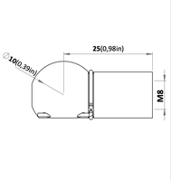Raccord à rotule DIN71805 BA005 pour ressort à gaz, connecteur de montage, embout de tige en acier zingué, fixation P2 de précision ISO
