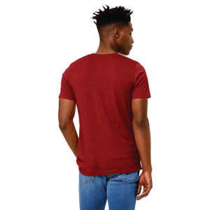 T-shirt CVC unisexe rouge en toile chinée-52% Airlume Cotton, 48% Poly, 4.2 oz - Product Image 3