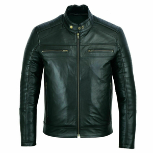 Chaqueta de moto de cuero genuino duradera de alta calidad, transpirable, a prueba de viento, de talla grande, MOQ bajo, novedad de 2025 - Product Image 1