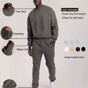 Fabricant Vente de Gros Ensembles Surdimensionnés pour Hommes Personnalisé 100% Coton Survêtement Uni avec Logo OEM Pull Thermique Sweat-shirt - Product Image 4