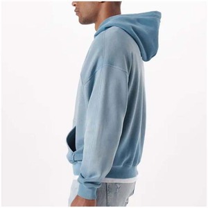 Sweat à capuche homme personnalisé en molleton 100% coton, broderie solide, style streetwear, vintage, oversize, délavé à l'acide, effet soleil, vieilli, pour l'automne - Product Image 4