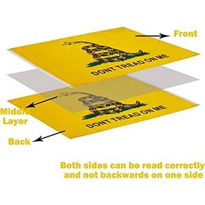 Drapeau américain double face USA TOP FLAGSINC - Drapeau serpent Gadsden - Fabriqué aux États-Unis 3x5 pour l'extérieur (Jaune) - Product Image 5