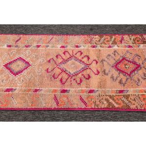 Alfombra Turca de 2.7x12 pies, Alfombra Pequeña Vintage, Alfombra Geométrica Naranja - Product Image 5