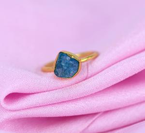 Minimalist Classic Design <b>Silver</b> <b>Plated</b> 925 Sterling <b>Silver</b> Natural Aquamarine Untreated Gemstone Cluster Rings Bezel Wedding - Product Image 1