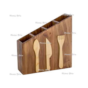 Porta Cubiertos de Madera con Diseño Floral y Tres Compartimentos para Accesorios de Cocina - Product Image 2