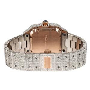 Montre pour femme en moissanite et diamants, style hip-hop glacé, or rose 18 carats bicolore, mouvement à quartz de luxe, bijou de mode, montre-bracelet - Product Image 4