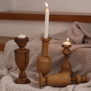 CRÉATION BOUGIER PORTE-BOUGIE EN BOIS POUR LA Décoration DE LA MAISON Meilleure Vente Bougeoir Pilier par Antique Creations - Product Image 1