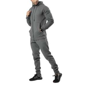 Survêtements pour hommes personnalisés en molleton de coton premium lourd d'hiver respirant Ensemble deux pièces avec fermeture éclair et pantalon de jogging - Product Image 3