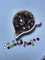 Pierres précieuses Mehrajudin, tourmaline naturelle multicolore de 4 mm, certifiée par un tiers, pierre brute facettée, coupe brillante, iridescence 0,3-1