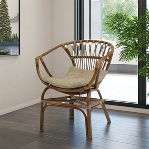 Fauteuil en rotin tufté Borneo, fabrication indonésienne, personnalisable, pour salon extérieur, maison, bureau et hôtel – Vente chaude - Product Image 1