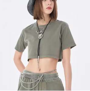 T-shirt court pour dames Vente en gros Logo personnalisé Streetwear Style OEM Fournisseur d'usine - Product Image 3