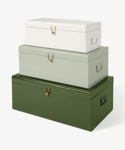 Elegante caja de almacenamiento galvanizada con acabado en polvo para oficina en casa y elegante organización de almacenamiento interior - Product Image 1