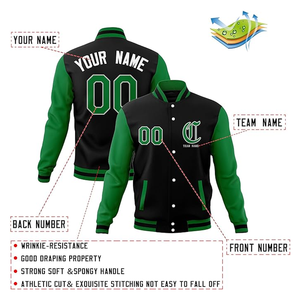 Chaqueta de béisbol universitaria personalizada transpirable ligera, chaqueta cortavientos Bomber con letras divididas, chaqueta ligera para adultos y jóvenes - Product Image 3