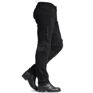 กางเกงขี่มอเตอร์ไซด์ผ้ายีนส์,ทำจากผ้าฝ้ายสีดำมีสไตล์พร้อมโลโก้ออกแบบได้เอง - Product Image 3