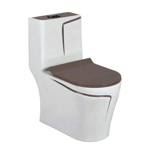 Venta caliente marca de agua australiana P-trap Baño de cerámica brillante Color negro dorado Chinses CE marca de agua inodoro armario de agua - Product Image 2