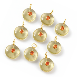 จี้เลมอนควอตซ์ธรรมชาติแบบหลวมจี้ฝังอัญมณีจี้แฟชั่นเครื่องประดับ925ชุบทองสองชั้น - Product Image 2