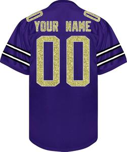 เสื้อฟุตบอลอเมริกันแบบสั่งทำพิเศษ ระบายอากาศได้ดี ป้องกันแบคทีเรีย แขนสั้น ผ้าตาข่าย ชุดแข่งขัน ไซส์ XL ขนาดใหญ่พิเศษ แบบรีดร้อน - Product Image 2