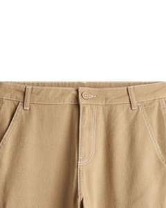 Pantalones Cargo Color Caqui Claro con Bolsillos de Costura, Pantalones Utilitarios de Pierna Recta para Hombre, Ropa de Calle, Ropa de Trabajo Resistente, Estilo Casual - Product Image 4
