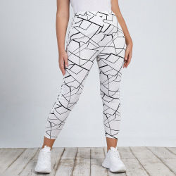 Mallas de Yoga a cuadros de cintura alta para mujer, pantalones de gimnasio sin costuras con cierre de cordón, mallas deportivas push-up - Product Image 6