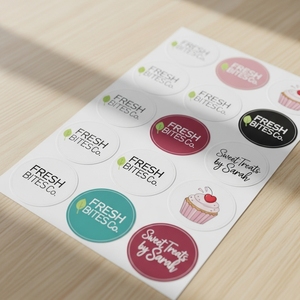 Etiqueta adhesiva redonda impermeable para uso cosmético y de envasado de alimentos - Product Image 6