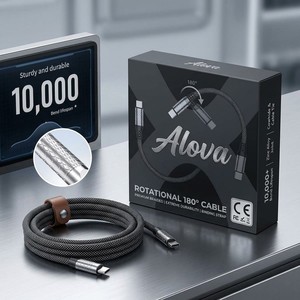 Câble USB C de charge rapide Alova 240W PD 3.1, 180 cm °   Câble de type C en alliage de zinc rotatif avec puce E-Marker pour MacBook, <span class=keywords><strong>iPhone</strong></span> - Product Image 6