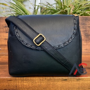 Popular Black Genuine Leather Bags High Quality Ladies Crossbody Bag Durable Cowhide Leather Shoulder Bags with Adjustable Strap - Product Image 1