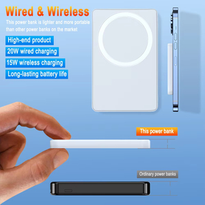 Ultra Thin Portable 20W 15W Wireless Magnetics Fast Slim Carga Powerbank 10000mAh 5000mAh Mini Power Bank Batería externa - Product Image 3