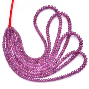 Rubí Indio de 4mm-7mm, Piedra Preciosa Redonda Lisa, Rubí Rosa Natural, Piedra Preciosa Suelta para la Fabricación de Joyas - Product Image 1