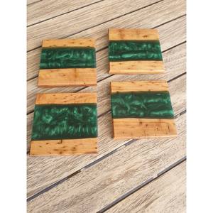 Resin the Liquid Glass Ideas Resin Table Resin Stylish Coasters Cup Coaster <b>Set</b> for Bar Kitchen Home Printed Wood Drink Coasters - Product Image 6