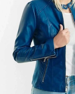 Vêtements d'extérieur décontracté hiver veste en cuir à manches longues femmes en cuir véritable 100% véritable peau d'agneau doux écologique coupe-vent - Product Image 5