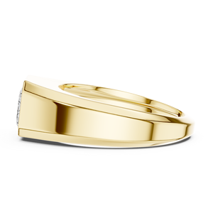Bague en or jaune 18 carats avec diamant taille émeraude, bande élégante et moderne, bijoux de luxe pour homme, pour fiançailles, diamant taille émeraude pour homme - Product Image 3