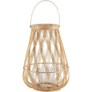 Accesorios de iluminación de diseño moderno Linterna de bambú Vidrio a prueba de viento Precio al por mayor Hogar y hotel Material ecológico - Product Image 1