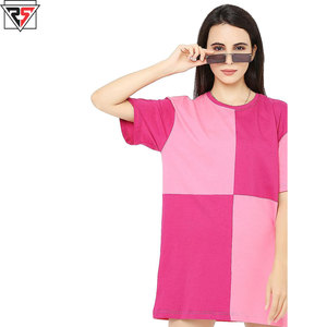 Vente en gros de t-shirts à panneaux personnalisés coupés et cousus t-shirts pour femmes t-shirts à col ras du cou avec logo brodé - Product Image 2