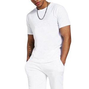 Ropa deportiva unisex con logotipo personalizado, trajes de verano sólidos a la moda, ropa de dos piezas, Camiseta de algodón, conjuntos cortos con servicio OEM - Product Image 2