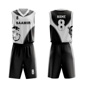 Black <b>White</b> <b>Men's</b> Basketball Jersey <b>Shorts</b>-Summer Training Shirt Anti-Bacterial Breathable Sustainable Fabric Custom Logo Size - Product Image 5