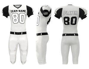 OEM Service Customized American Football Uniform Sets Breathable Quick Dry Printed Team Uniforms 100% <b>Polyester</b> Sleeved <b>Shorts</b> - Product Image 3