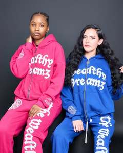 Fabricant de vêtements survêtement survêtements lourds pour hommes pantalons de survêtement et sweat à capuche unisexe ensemble de sweat à capuche imprimé vieilli personnalisé - Product Image 3