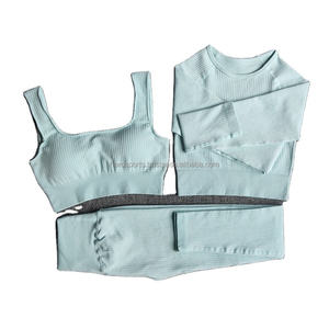 Ropa Deportiva personalizada para ejercicio, ropa de gimnasio para mujer, conjunto de Yoga sin costuras - Product Image 1